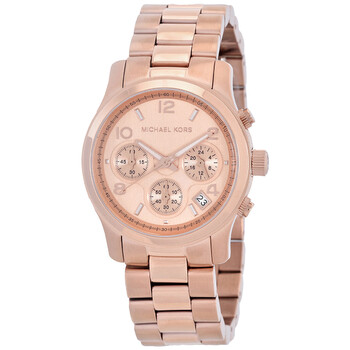 Runway Chronograph Quartz Rose Gold Dial Watch MK7324