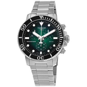 Seastar Chronograph Quartz Green Dial Watch T120.417.11.091.01