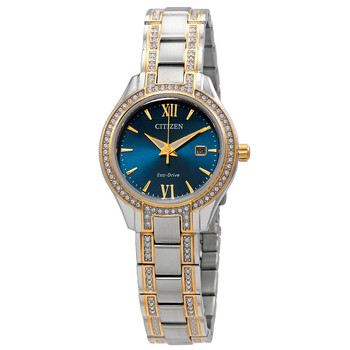 Silhouette Crystal Blue Dial Watch FE123450L