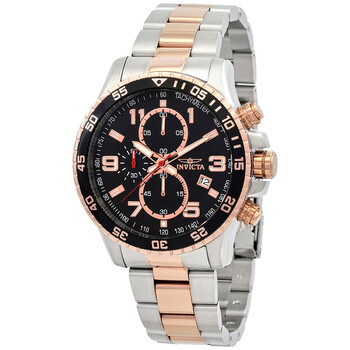 Specialty Chronograph Black Dial Stainless Steel Watch