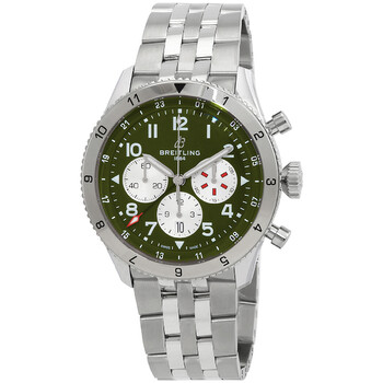 Super Avi Chronograph Automatic Chronometer Green Dial Watch AB04452A1L1A1