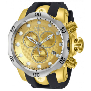 Venom Champagne Dial Black Polyurethane Gold Ionplated Watch
