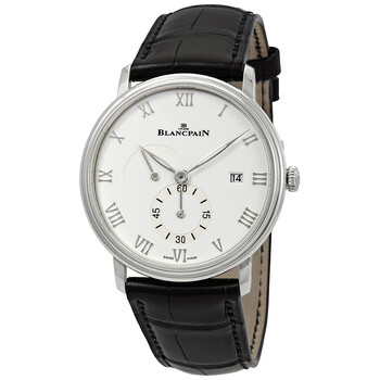Villeret White Dial Black Leather Watch 6606A112755B