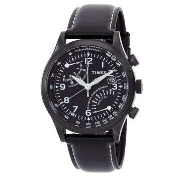 Waterbury Chronograph GMT Quartz Black Dial Watch TW2W48000