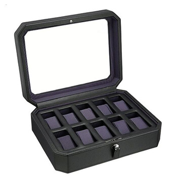 Windsor Ten Piece BlackPurple Watch Box