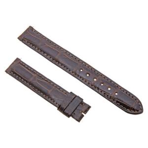 14 MM Shiny Dark Brown Alligator Leather Strap