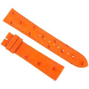 20 MM Matte Tangerine Ostrich Leather Strap