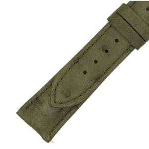 21 MM Matte Forest Green Ostrich Leather Strap