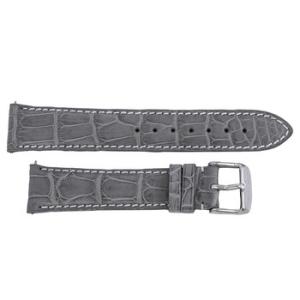 21 MM Matte Light Grey Alligator Leather Strap