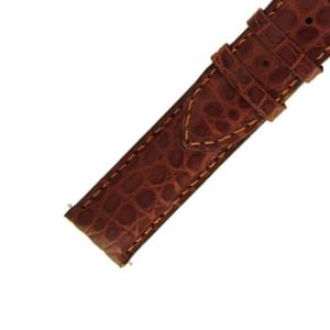 24 MM Matte Brown Alligator Leather Strap