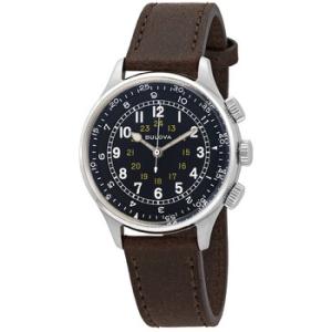 A15 Pilot Automatic Black Dial Brown Leather Watch 96A245