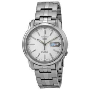 Automatic White Dial Stainless Steel Watch SNKL75