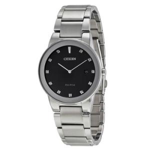 Axiom EcoDrive Black Dial Watch AU106051G
