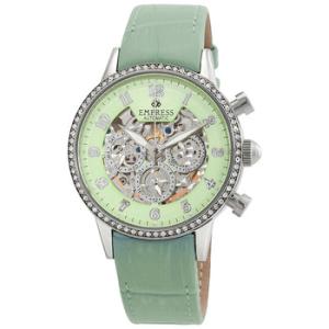Beatrice Green Skeleton Dial Green Leather Strap Watch EM2003