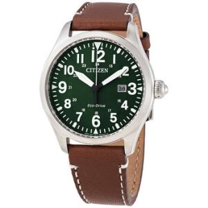 Chandler EcoDrive Green Dial Dark Brown Leather Watch BM683809X