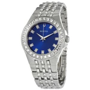 Crystal Quartz Blue Dial Watch 96A254