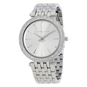 Darci Silver Dial Pave Bezel Watch MK3190