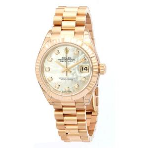 Datejust 28 Automatic Diamond Mother Of Pearl Dial Watch 279175MDP
