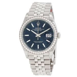 Datejust 36 Automatic Blue Fluted Motif Dial Chronometer Diamond Watch 126284BLFSJ