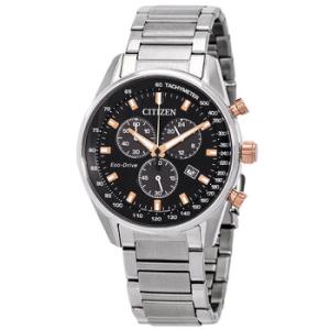 EcoDrive Chronograph Black Dial Watch AT239686E