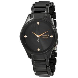 EcoDrive Diamond Black Dial Watch EM059551W