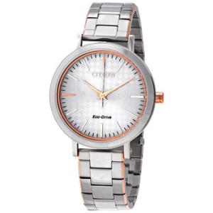 EcoDrive Silver Dial Twotone Watch EM076650A