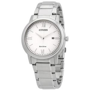 EcoDrive White Dial Stainless Steel Watch AW167082A