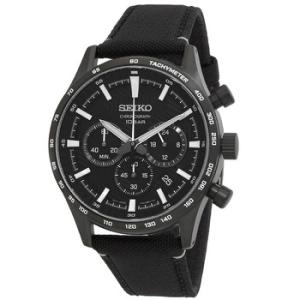 Essentials Chronograph Quartz Black Dial Watch SSB417