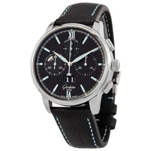 Glashutte Senator 42mm Chronograph Panorama Date Automatic Black Dial Watch