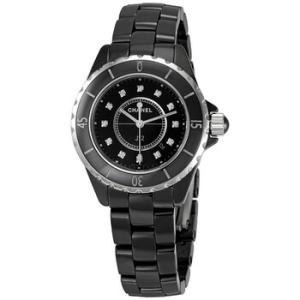 J12 Diamonds Black Ceramic Watch H1625