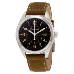 Khaki Black Dial Tan Suede Watch H68551833