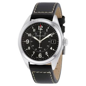 Khaki Field Black Dial Black Leather Watch H68551733