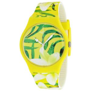 Limbo Dance Yellow Patterned Dial Yellow Patterned Silicone Watch SUOJ104
