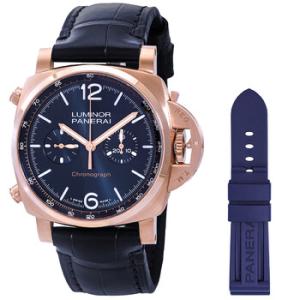 Luminor Chrono Goldtech Blu Notte Hand Wind Blue Dial Watch PAM01111