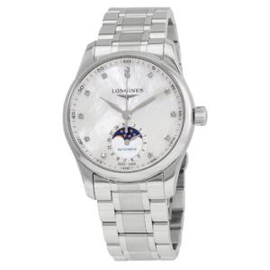 Master Automatic Diamond Mother of Pearl Dial Watch L2.409.4.87.6