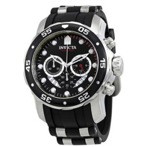 Men Pro Diver Ocean Master Chronograph Black Dial Black Rubber Watch