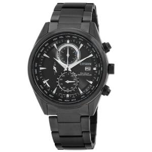 Perpetual Alarm World Time Chronograph GMT Black Dial Watch AT826581E
