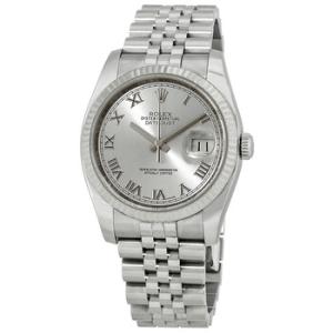 PreOwned Rolex Datejust 36 Rhodium Dial Steel and 18K White Gold Watch 116234RRJ