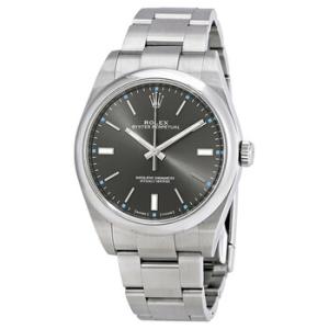PreOwned Rolex Oyster Perpetual 39 Dark Rhodium Dial Stainless Steel Bracelet Automatic Watch 114300DRSO