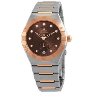 Preowned Omega Constellation Automatic Chronometer Diamond Brown Dial Watch 131.20.34.20.63.001