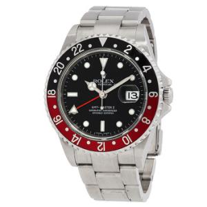 Preowned Preowned Rolex GMT Master II Automatic Chronometer Black Dial Watch 16710 COKE