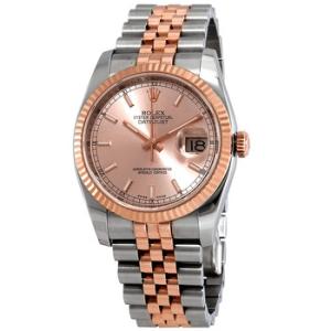 Preowned  Oyster Perpetual Datejust 36 Pink Champagne Dial Stainless Steel and 18K Everose Gold Jubilee Bracelet Automatic Watch 116231PS