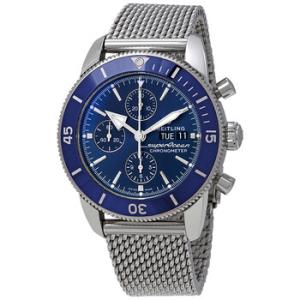 Preowned  Superocean Heritage II Chronograph Automatic Chronometer Blue Dial Watch