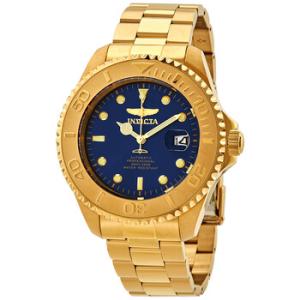 Pro Diver Automatic Date Blue Dial Yellow Goldtone Watch