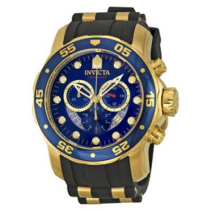 Pro Diver Chronograph Blue Dial Black Rubber Watch