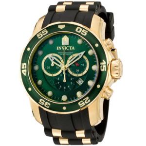 Pro Diver Chronograph Green Dial Black Polyurethane Watch