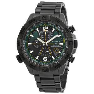 Promaster Navihawk AT Perpetual World Time Chronograph GMT Green Dial Watch AT822756X