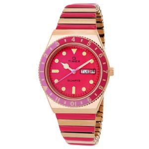 Q Timex Quartz Pink Dial Expansion Band Watch TW2W41000