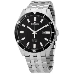 Quartz Black Dial Stainless Steel Watch BI505054E