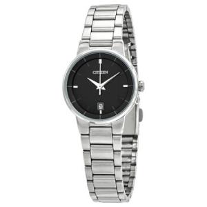 Quartz Black Dial Stainless Steel Watch EU601053E